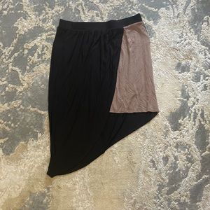 Asymmetrical Black and Tan Charlotte Russe XL skirt
